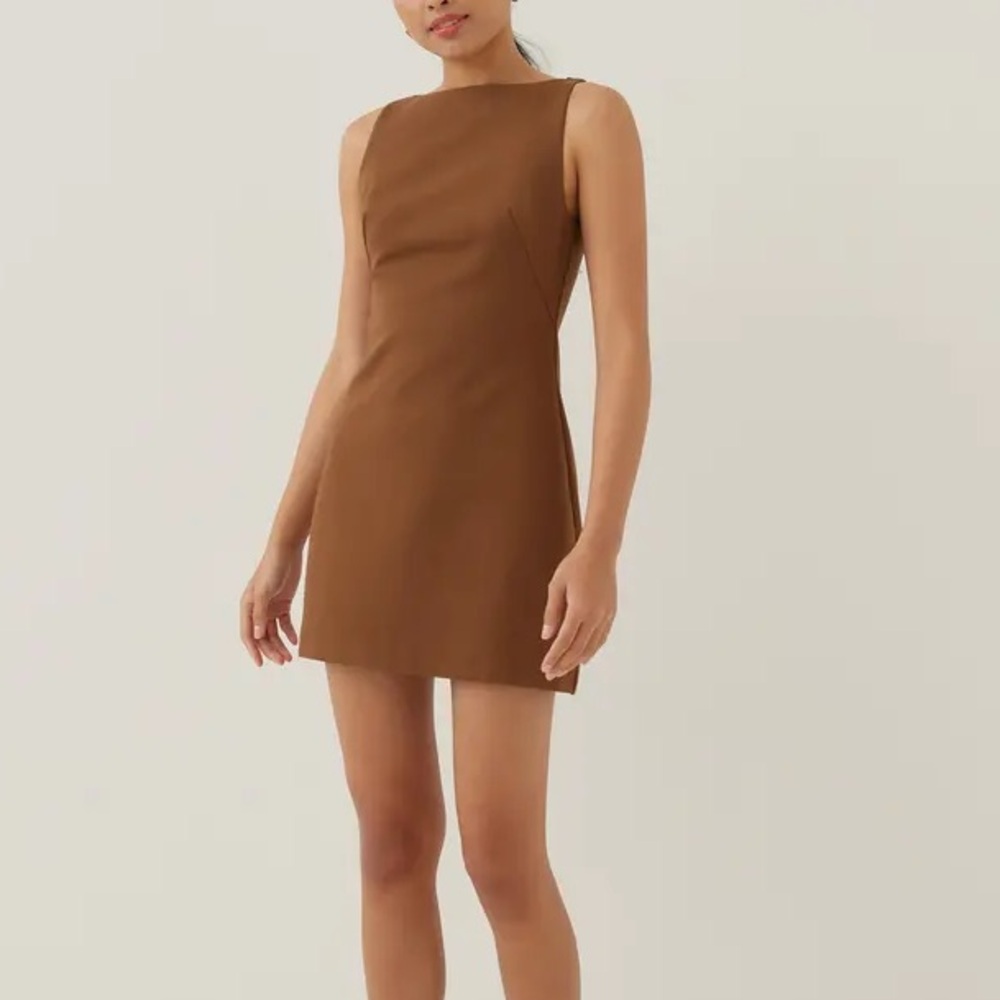Brown Mini Dress Jersey Fabric
